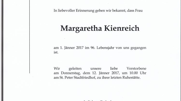 Kienreich Margaretha